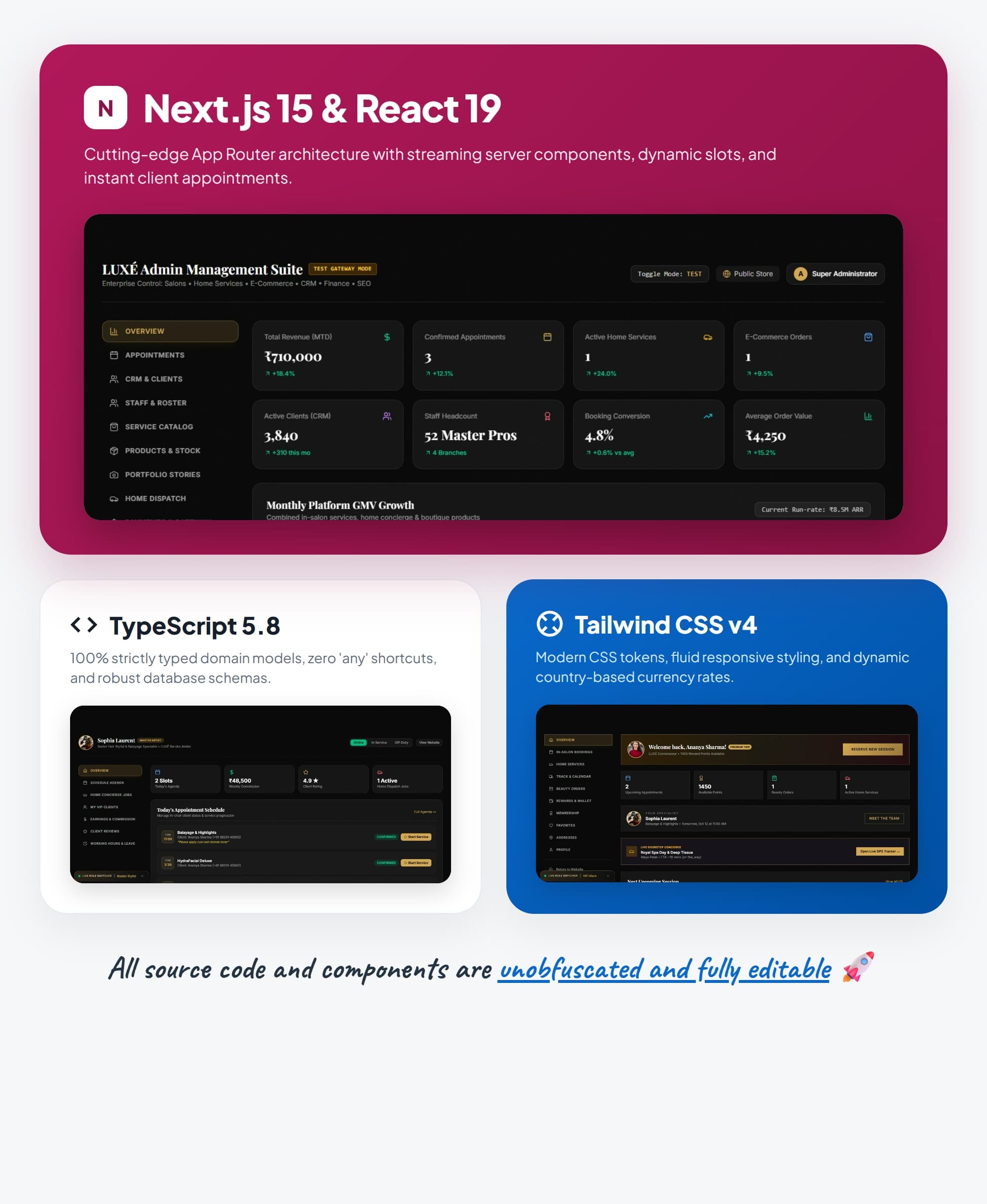 LUXÉ Beauty Next.js 15 & Modular TypeScript Architecture